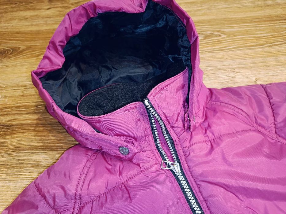 LINDEX lekka kurtka pikowana kaptur odpinany amarantowa pikowana 146