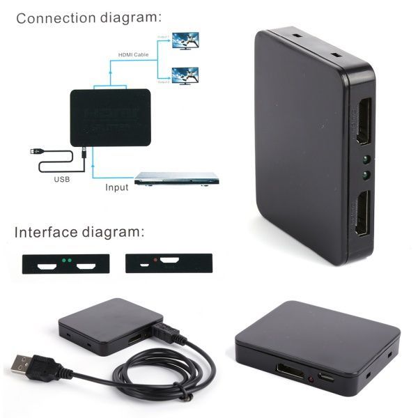 Switcher HDMI 1 entrada 2 saidas