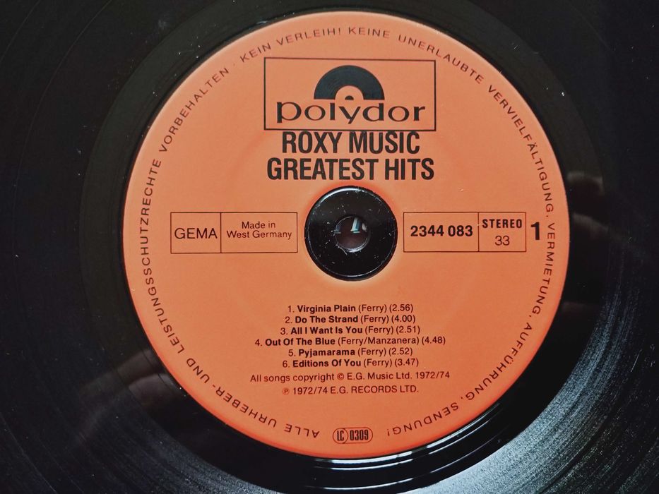 Roxy Music - Greatest Hits - LP 1977 r. Polydor Records Ger EX