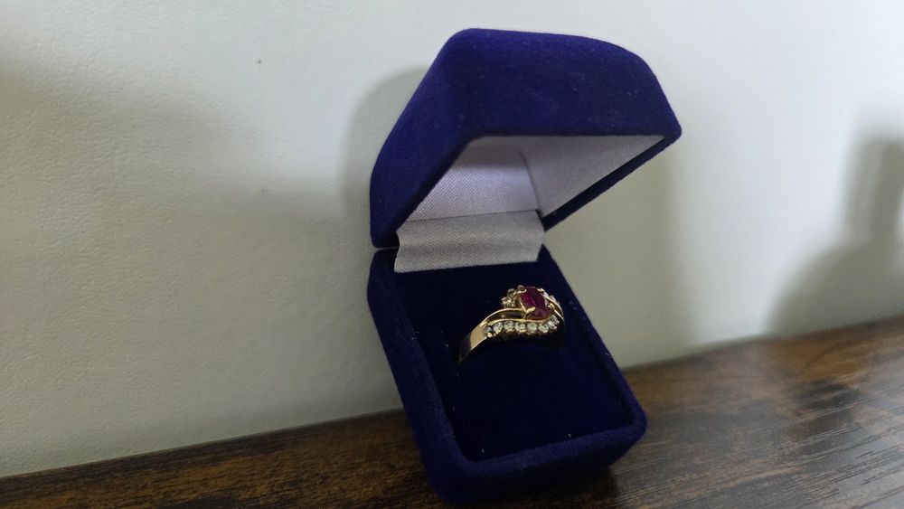 Pierścionek złoty 14k 585 3.68gr rubin  0.4ct