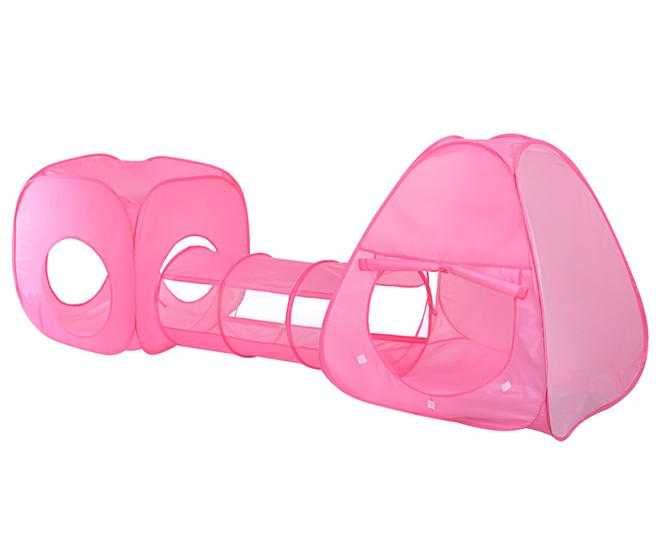Палатка детская Bambi 2 палатки с тоннелем розовая M 2958