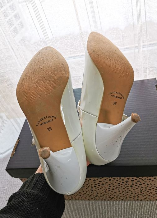 Białe ślubne czułenka 36, Lavoriazone Artigianale