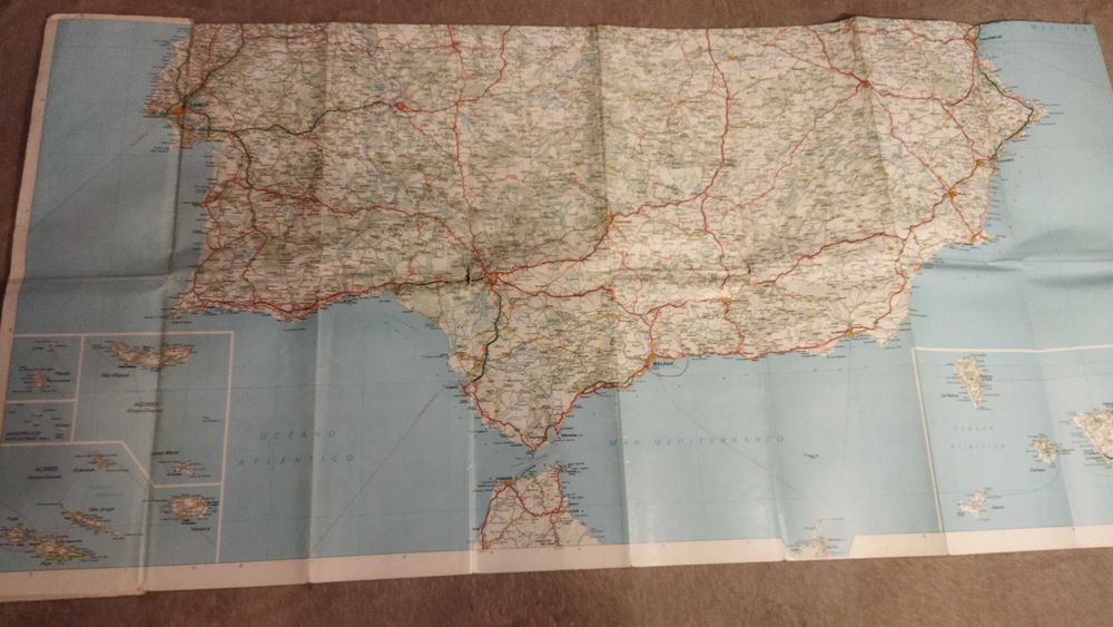 Mapa Espanha Portugal série Europa