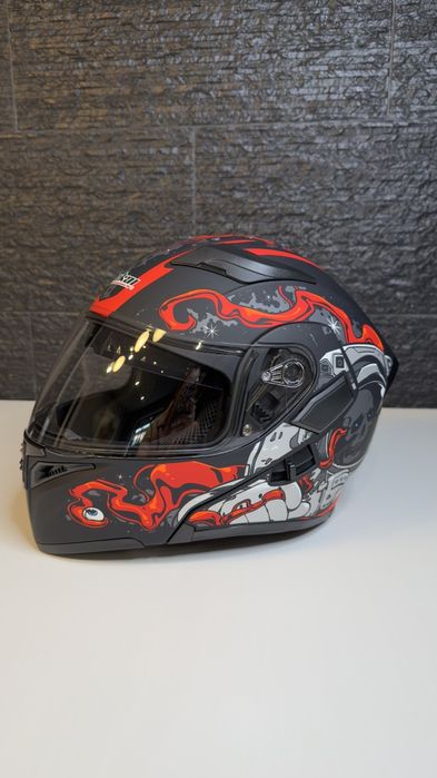 (NOVO) Capacete Modular Mota Caveira Vermelho