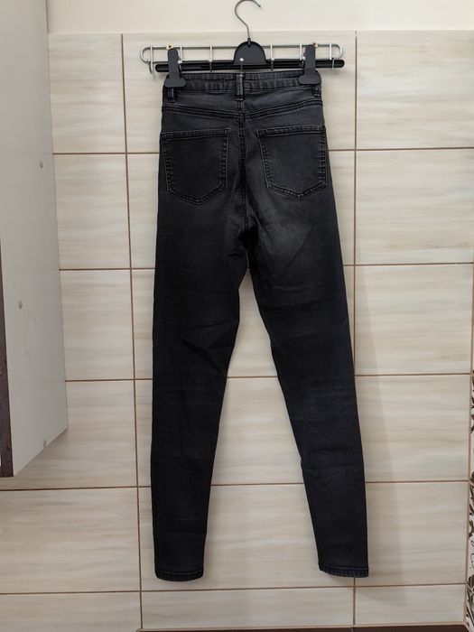Czarne szare jeansy skinny high Sinsay 34 XS