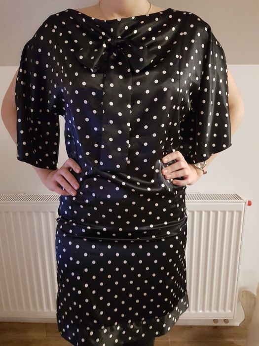 Satynowa sukienka bluzka piżama koszula żakiet