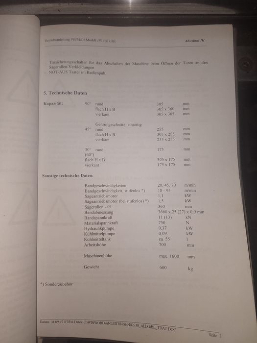 Przecinarka taśmowa PEHAKA HS300GBS  skrętna+ taśmy (Bomar,Meba.Amada)