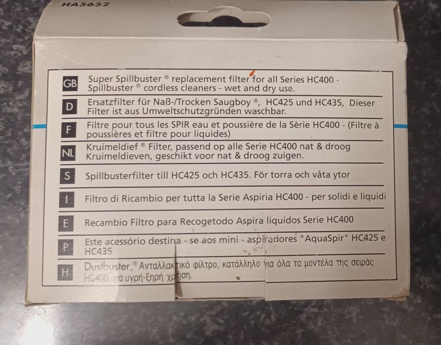 Filtro para mini aspirador aquaspir HC425 e HC435