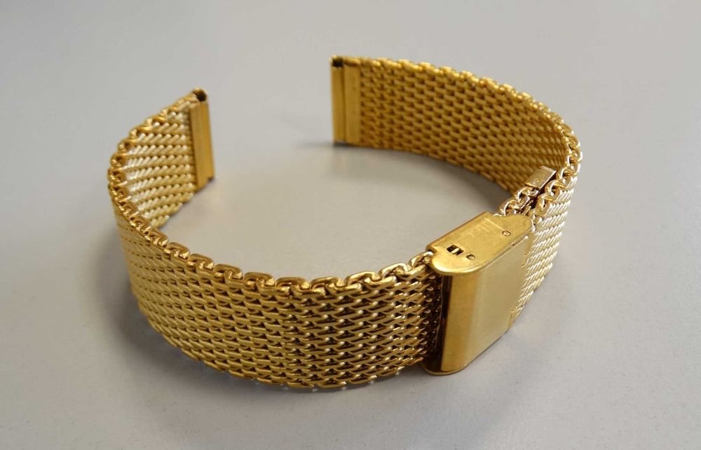 Bransoleta mesh 18mm do zegarka milano siatkowa złota