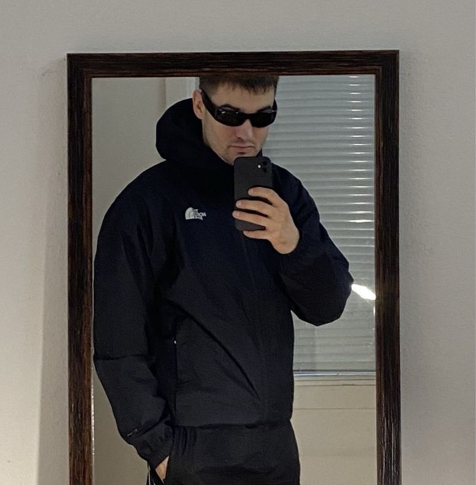 (XL) THE NORTH FACE Черная курточка на мембране весенняя осенняя ветровка tnf gore tex куртка вітровка чорна норт фейс