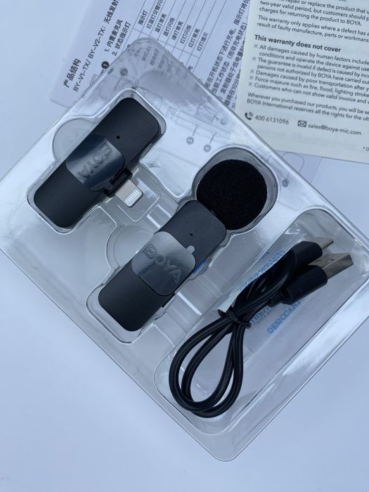 для Iphone/Android петличка мікрофон BOYA BY-V1 (Type C/Lightning)