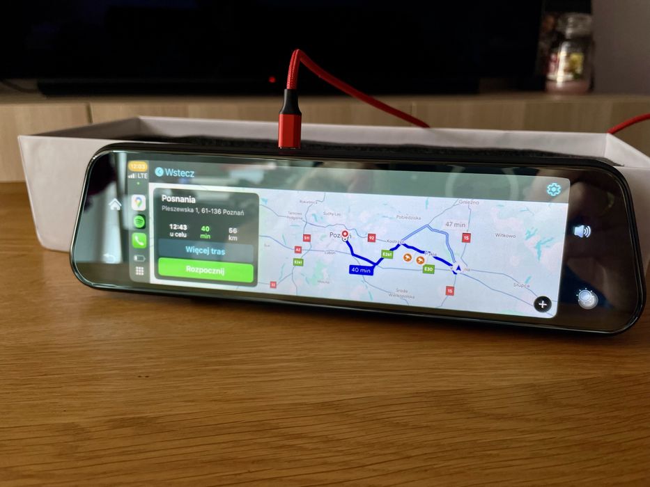 Wideorejestrator 4K lusterko Android auto/ CarPlay kamera/Yanosik