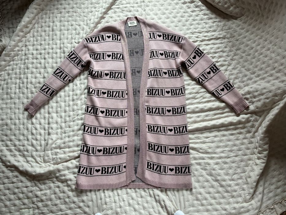 Bizuu Kardigan Chios Sweter Długi cardigan Uni Różowy