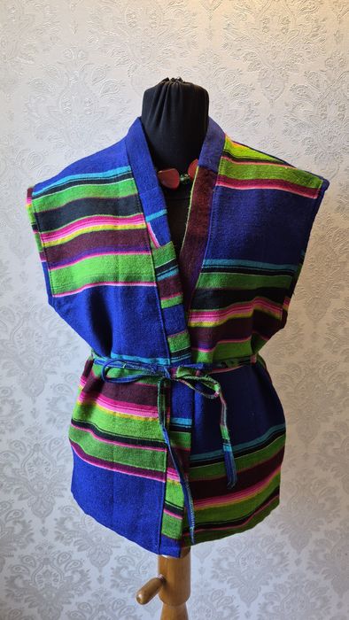 Kamizelka bezrękawnik wełna tkana narzutka  36,38,40