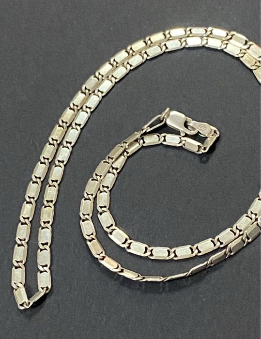 Srebrny łańcuszek 8,9g włoski 925 splot blaszka taśma 51cm srebro Ital