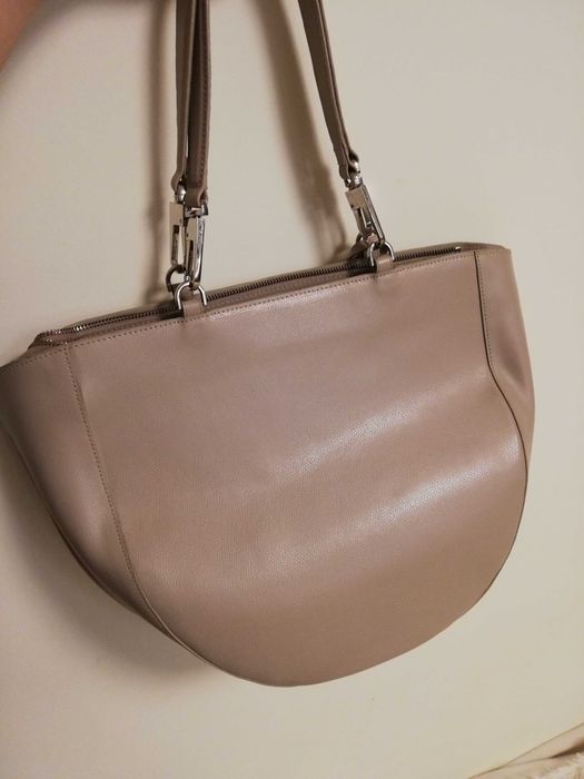 skórzana torebka Gino Rossi beż shoper bag jak nowa