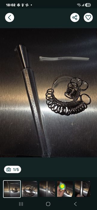 Metalowa miarka jublilerska