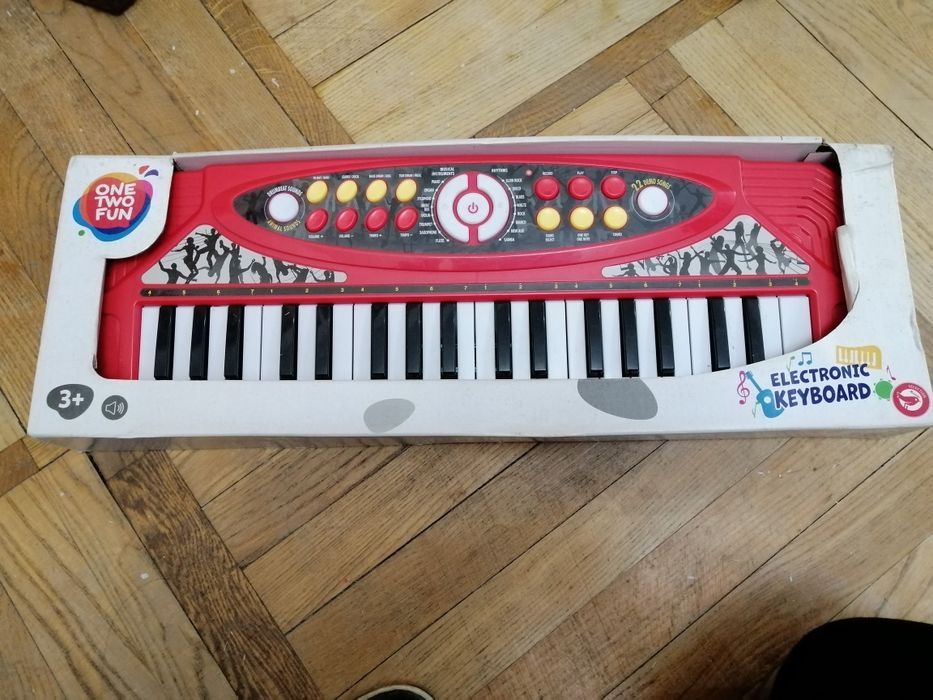Детский синтезатор пианино electronic keyboard one two fun 589822