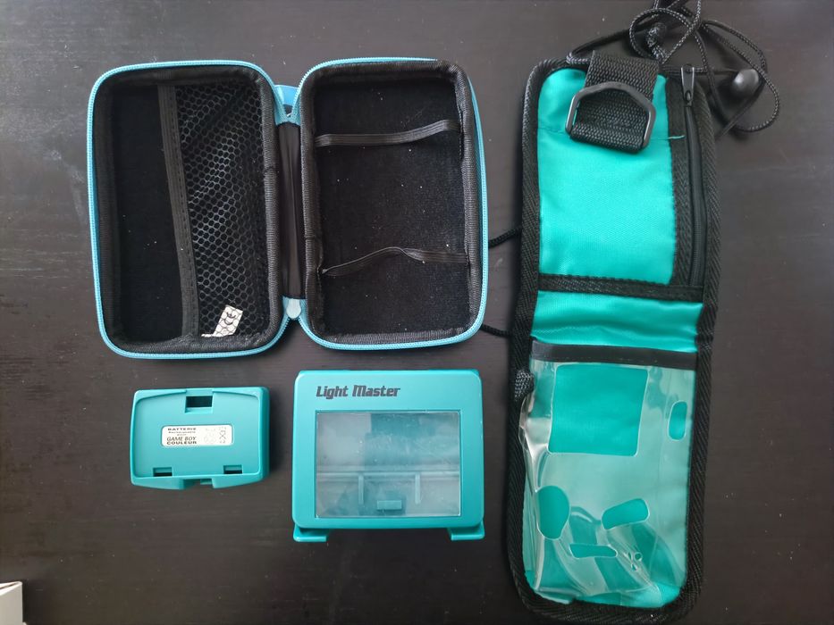 Gameboy colour teal com caixa e manuais