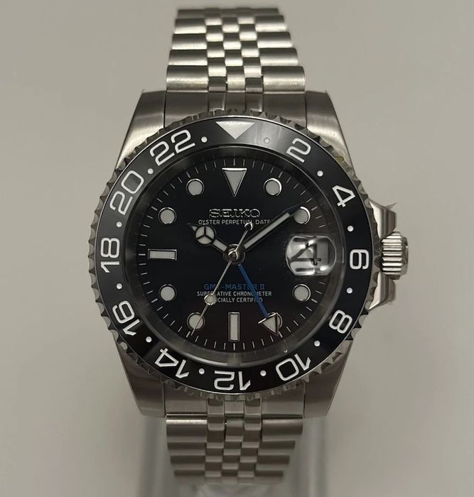 SEIKO MOD GMT Master Czarny Jubilee Custom NOWY