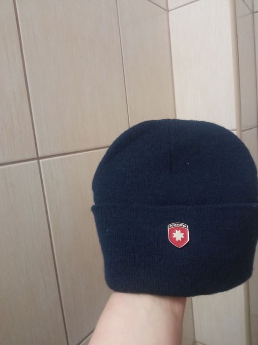 Czapka na zimę granatowa dla chłopca dla dziewczynki