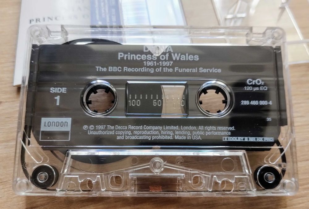 Офіційна касета запису похорон принцеси Уєльскої Діани 6.9.97 від ВВС