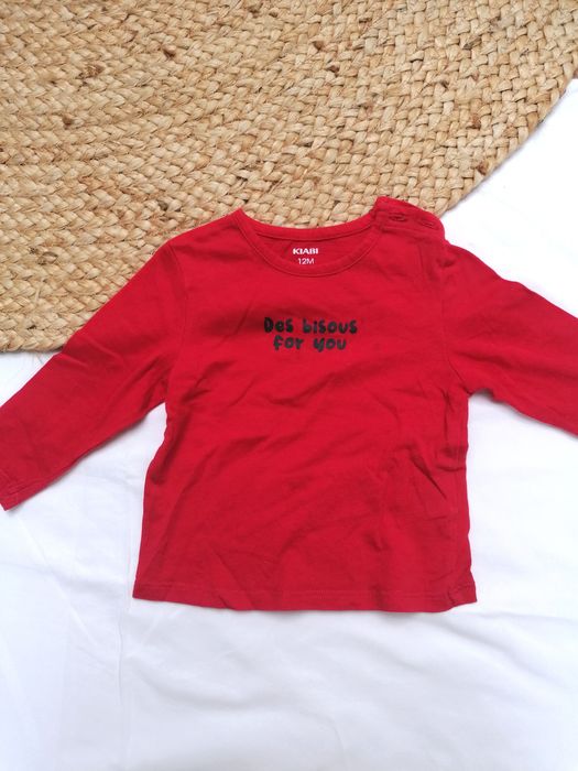 Camisola de Manga Comprida Vermelha de Bebé