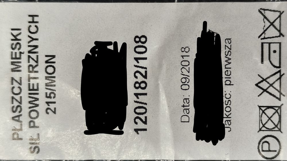 Płaszcz męski czarny sił powietrznych wzór 215/MON