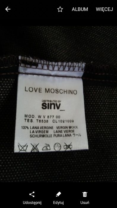 wełniana sukienka Love Moschino