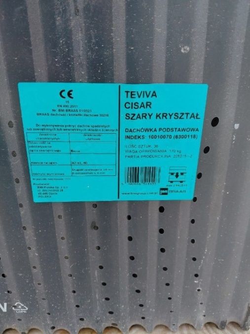 Dachówka teviva cisar szary kryształ BMI Brass