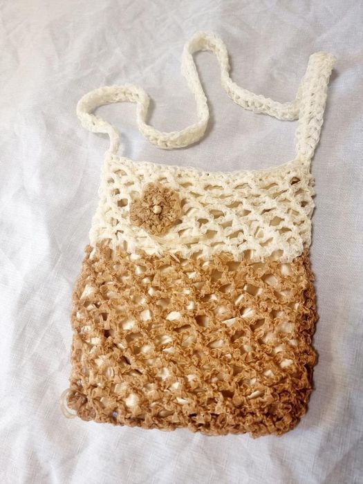 Летняя пляжная сумка авоська плетёная