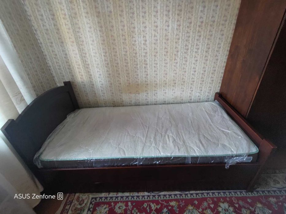 Ліжко з дерева масив ясеня + матрац ортопедичній