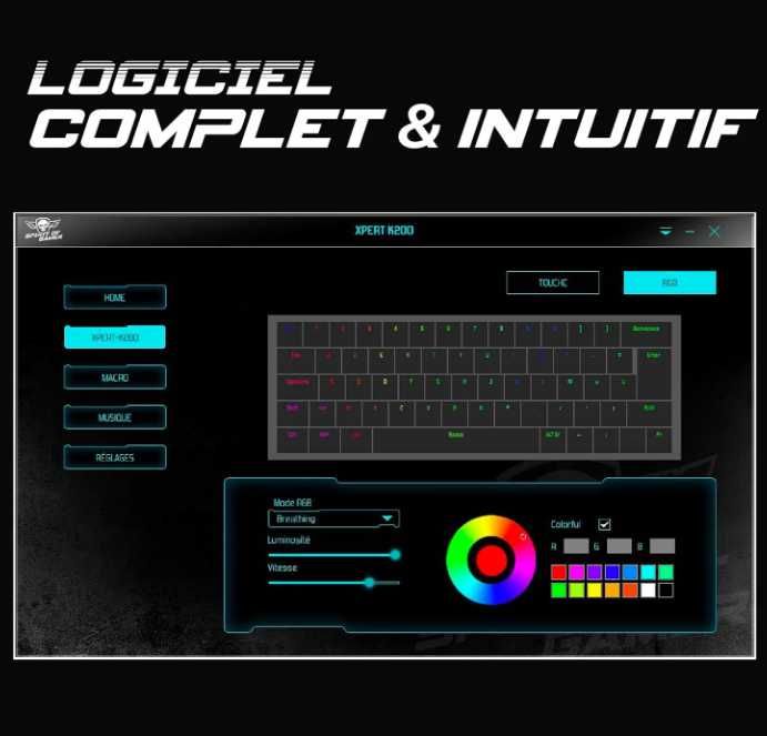 Spirit Of Gamer XPERT K200 Bezprzewodowa RGB klawiatura gaming AZERTY