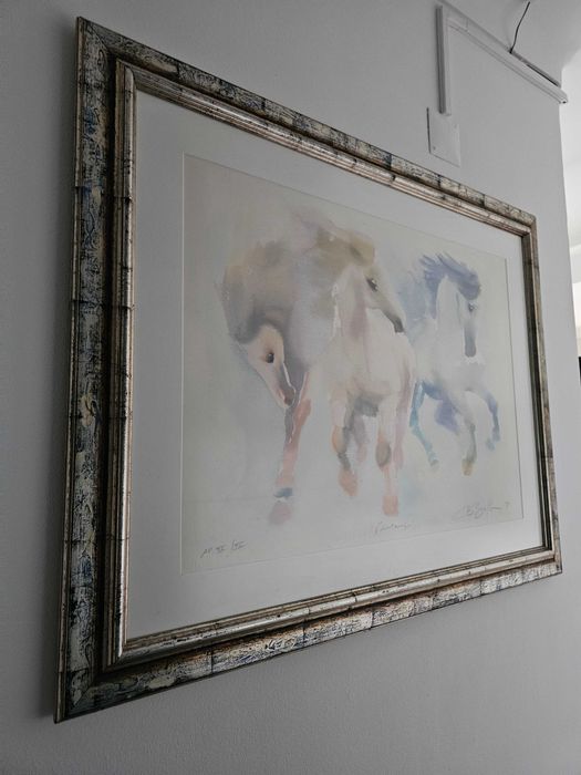 Serigrafia De Cavalos em aquarela de Beatrice Bulteau