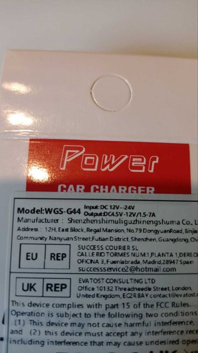 Ładowarka Samochodowa Szybka LED  5 gniazd