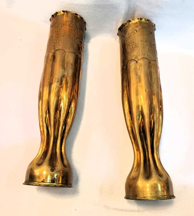 Par Jarras Trench Art Primeira Guerra Mundial