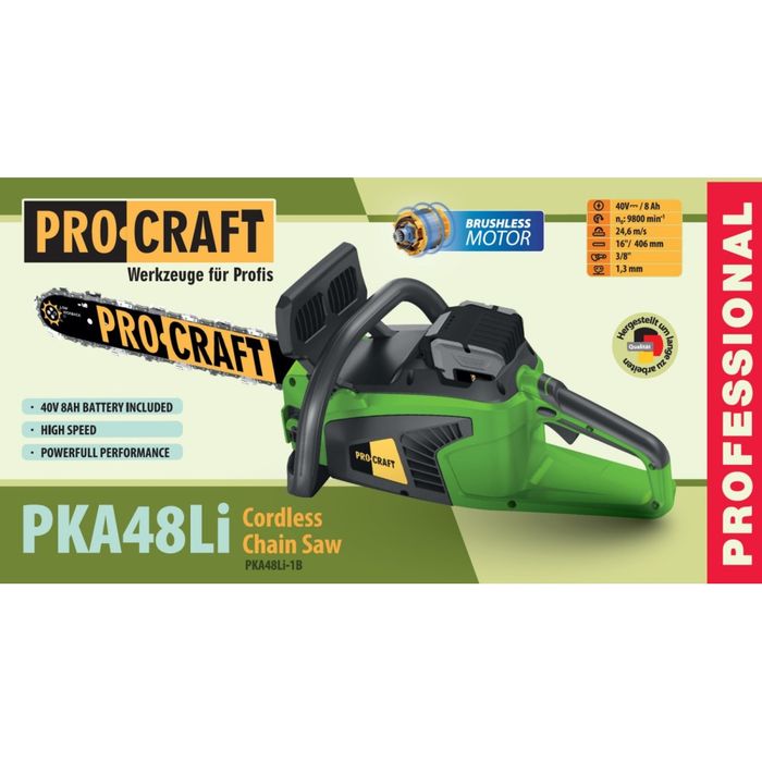 Аккумуляторная пила Procraft PKA48Li (1АКБ 40/8А и ЗУ)