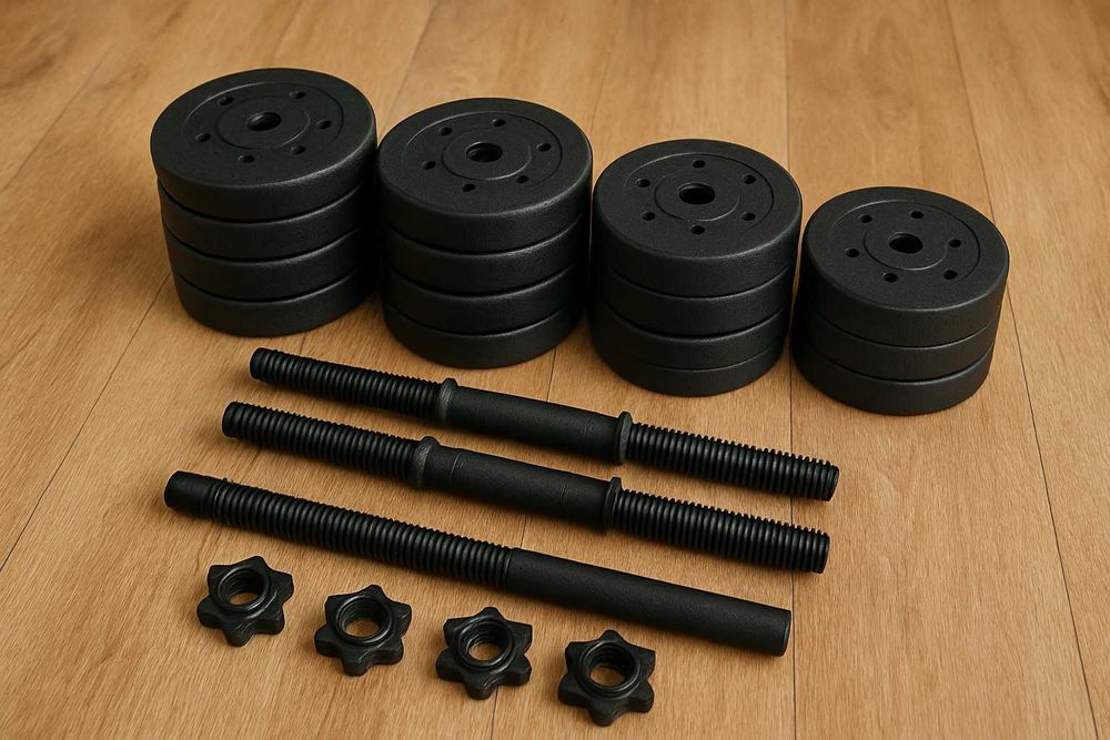 NOWE Regulowane Hantle Do Ćwiczeń 40Kg Zestaw 2x20Kg + Sztanga