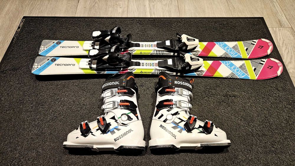 Narty TECNOPRO SWEETY 100cm Buty Rossignol HERO JR65 20,5