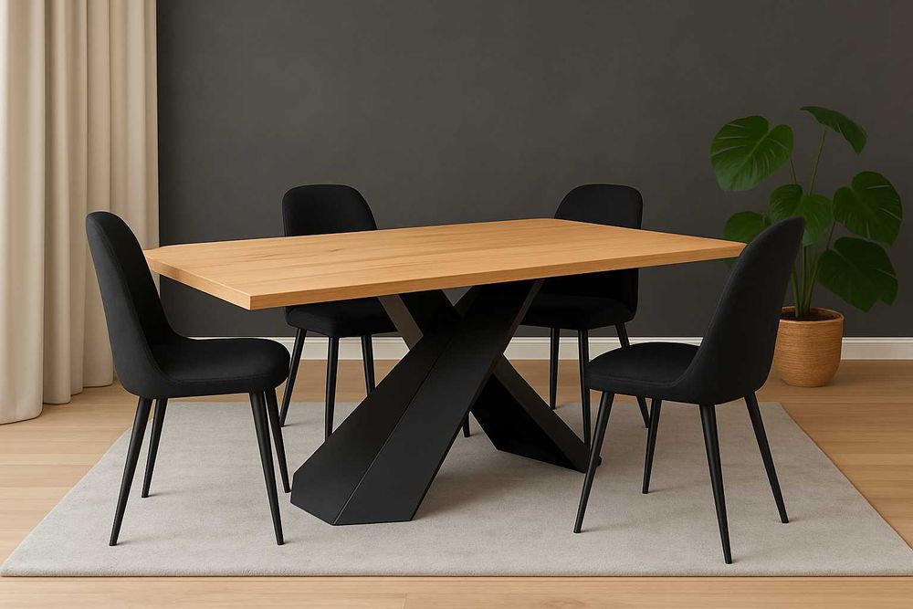 Stół Dębowy LOFT, 100% Lite Drewno DĄB, Rozkładany.