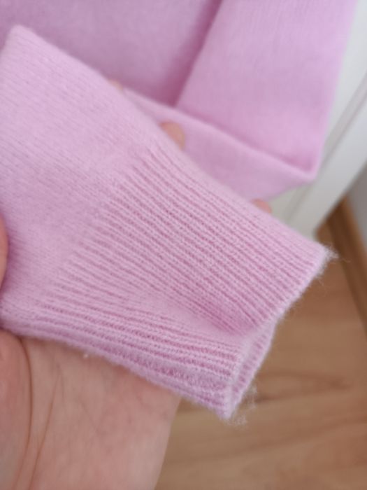 Sweter kardigan rozmiar M 100% wełna Reserved jasny róż