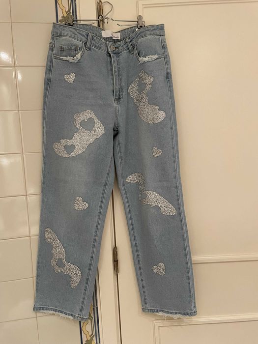 Calça ganga feminina marca Queen Hearts, novas