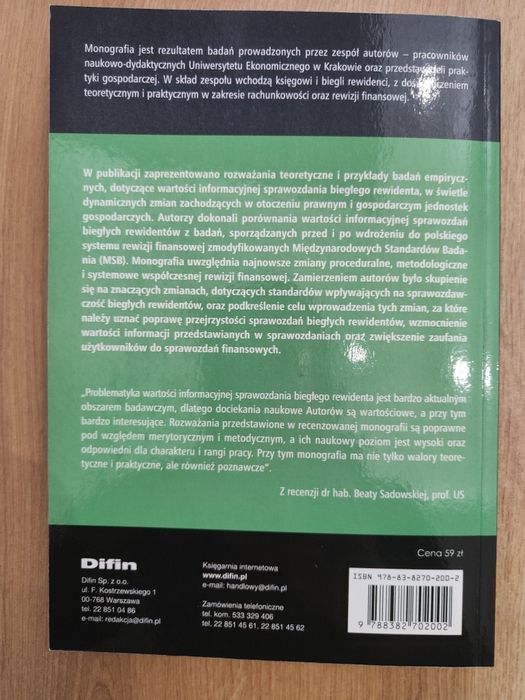 Wartość informacyjna sprawozdania biegłego rewidenta – stan bdb
