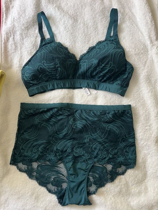 Komplet bielizny Kaapahl XL butelkowa zielen koronka