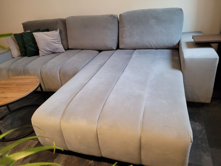 Narożnik velvet jasnoszary