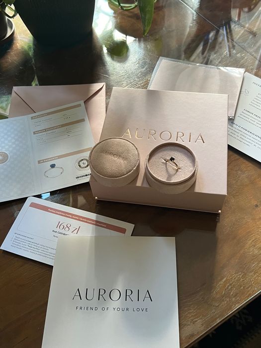 Nowy pierścionek zaręczynowy Auroria Beloved z czarnym diamentem 0,61 ct, rozm. 14 plus cashback, okazja!