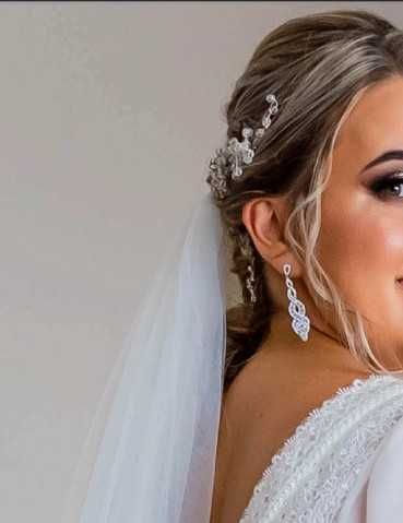 srebrna opaska ślubna diadem wężyk Novia Blanca