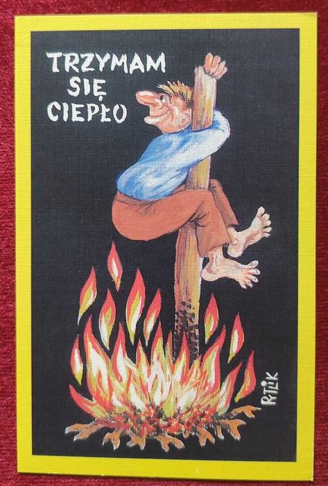 Karta Rysunek Zygmunt Pytlik Trzymam się ciepło