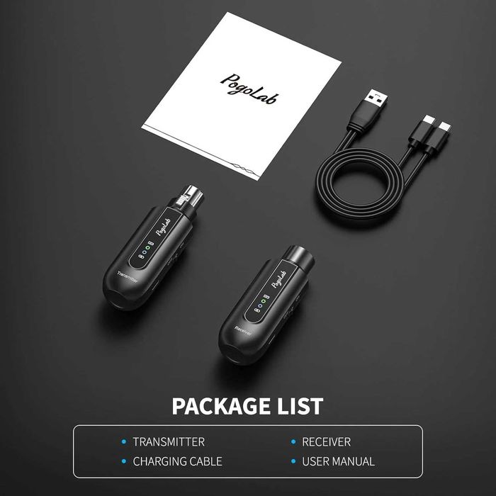 POGOLAB BKW-X1 Wireless Microphone Transmitter Receiver 2.4Ghz