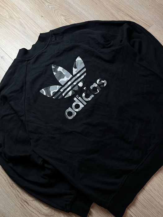 Adidas Big logo Camo Bluza rozpinana Track Jacket Rap Skate Streetwear